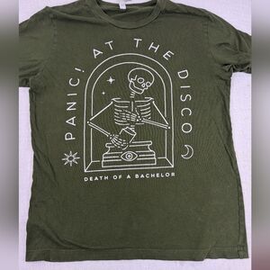 Panic! At The Disco Death of a Bachelor Band Tee Medium Olive Green Bell Canvas